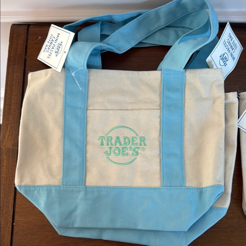 Trader Joe's Mini Tote Bags Blue